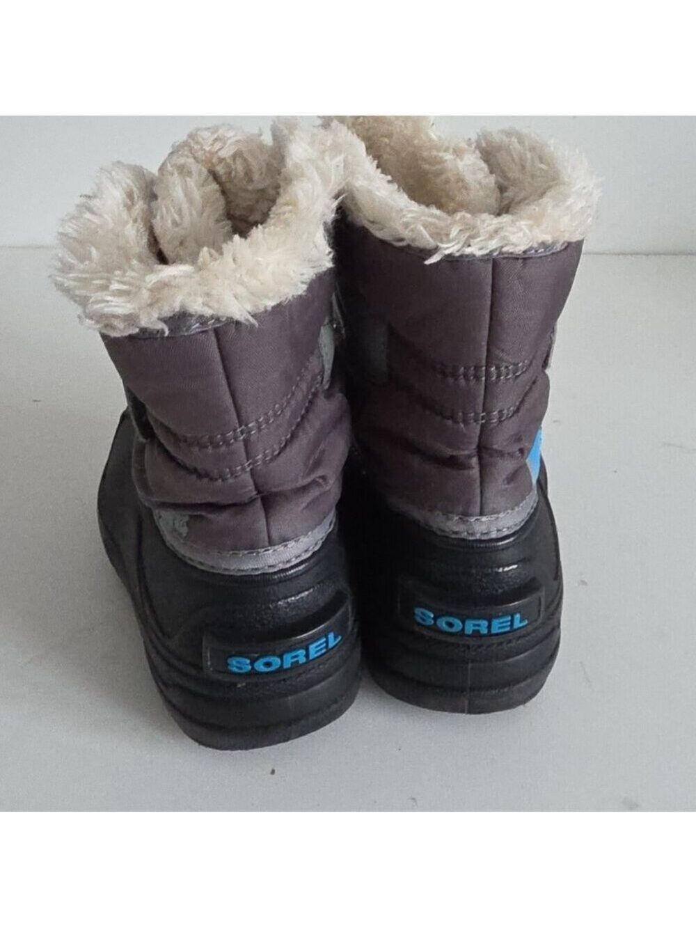 SOREL | Commander Snow Boots Gray Blue Boys Sz 8 - Picture 4 of 5